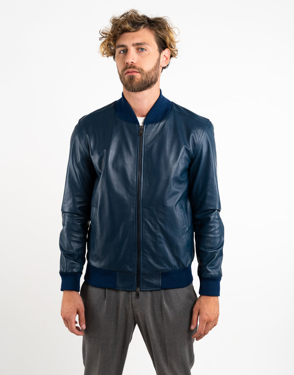 Bomber in Pelle uomo blu Berlino